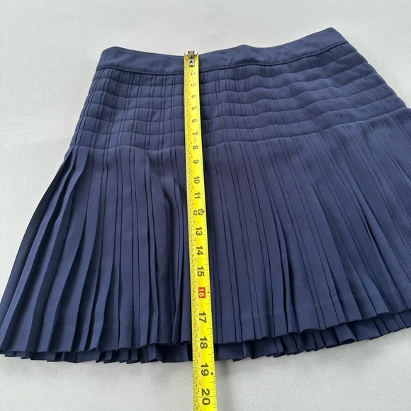 5 for $40 J.crew Pleated Skirt Women Size 10 Navy - Picture 4 of 7